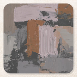 Impasto Abstract I Square Paper Coaster