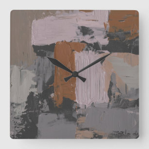 Impasto Abstract I Square Wall Clock