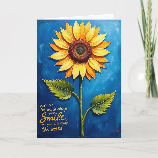 Impasto Bloom Birthday Card (Front)