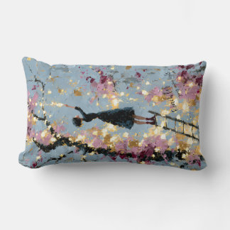 Impasto Floral Girl Reaching for Light Inspiration Lumbar Cushion
