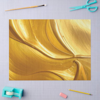 Impasto Gold paint Tissue Paper