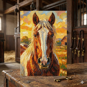 Impasto Horse and Birthday Poem Card