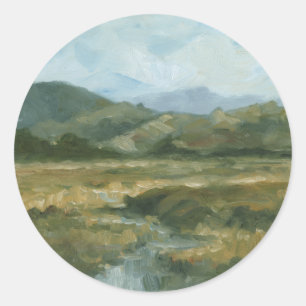 Impasto Landscape III Classic Round Sticker