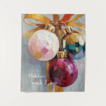 Impasto Painted Christmas Ornaments Holiday