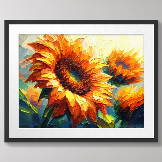 Impasto Painting of Sunflowers Poster (Creator Uploaded)