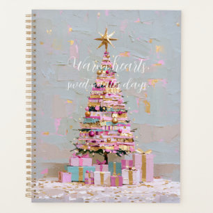 Impasto Pink and Gold Christmas Tree Planner