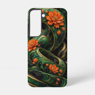 Impasto Spiral Flowers Painting, Twisted Ribbon  Samsung Galaxy Case