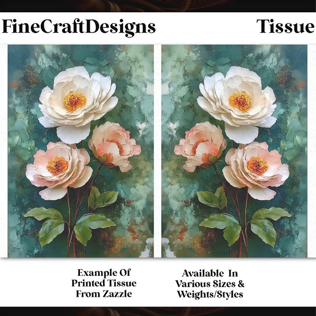 Impasto Textured Peony Style Blooms DV4B Decoupage Tissue Paper (Creator Uploaded)