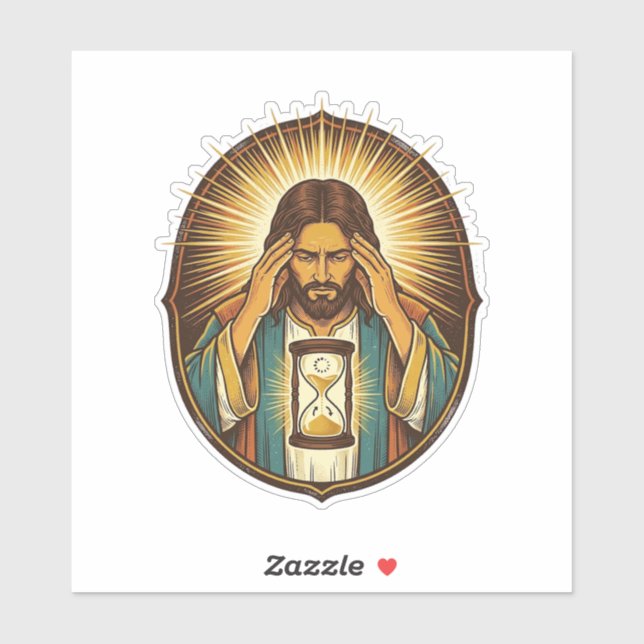Impatient Jesus Loading Hourglass Slow Internet Te (Sheet)