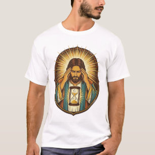 Impatient Jesus Loading Hourglass Slow Internet Te T-Shirt