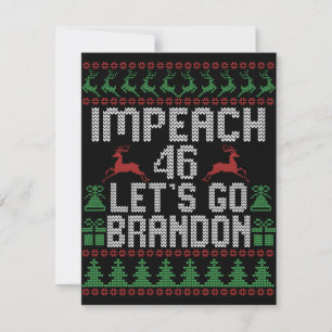 Impeach 46 Let's Go Brandon Ugly Christmas Sweater Card