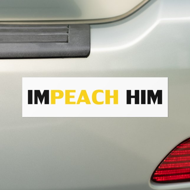 Impeach Him Now, #impeachhim, Black white bumper Sticker (On Car)
