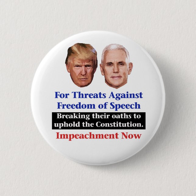 Impeach Trump and Pence 6 Cm Round Badge (Front)