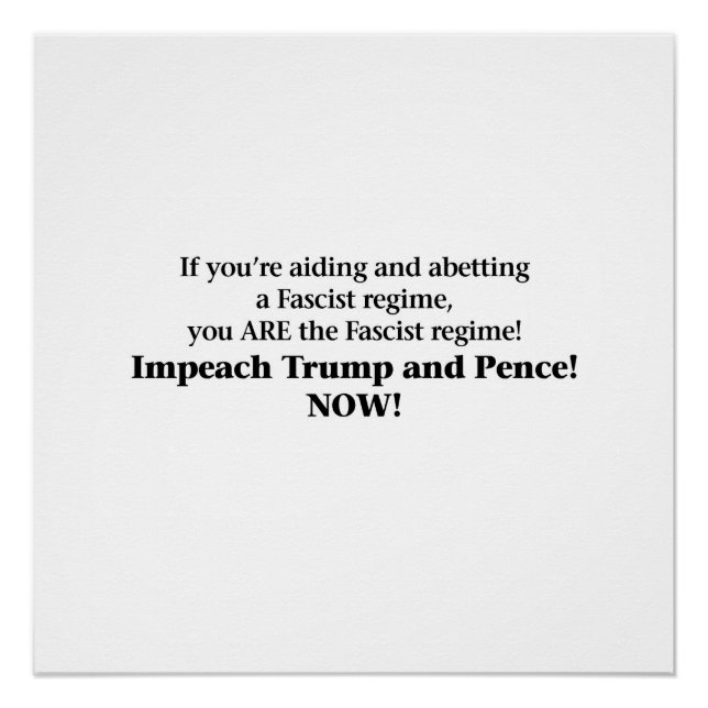 Impeach Trump and Pence Poster (Front)