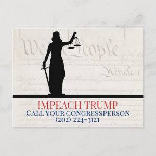 Impeach Trump Call Congress Lady Justice Postcard