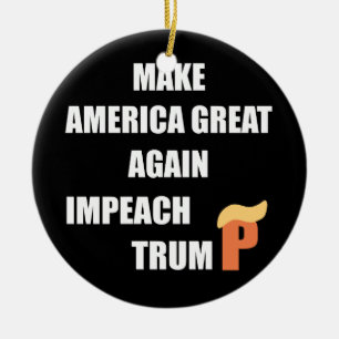 Impeach Trump Ceramic Tree Decoration