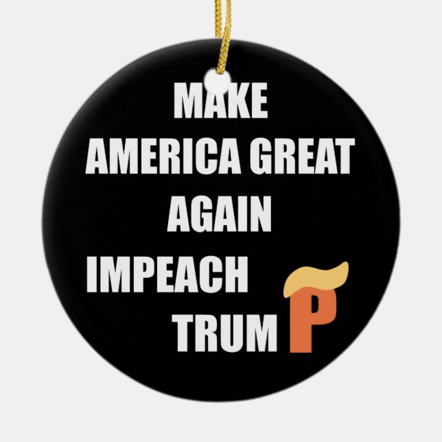 Impeach Trump Ceramic Tree Decoration (Front)