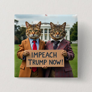 Impeach Trump Now Cat Button
