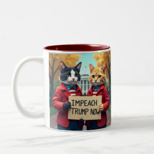 Impeach Trump Now Cat Two-Tone Coffee Mug