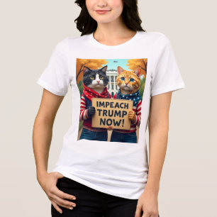 Impeach Trump Now Two Cats Tri-Blend Shirt