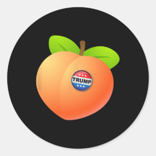 Impeach Trump - Peach With Trump Button Anti Trump Classic Round Sticker