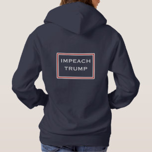 Impeach Trump Red and White Hoodie