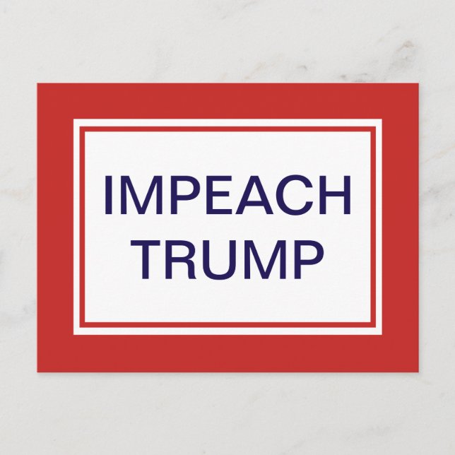 Impeach Trump Red and White Postcard (Front)