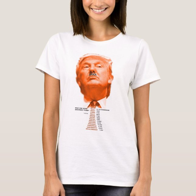 Impeach Trump T-Shirt with top descriptive words (Front)