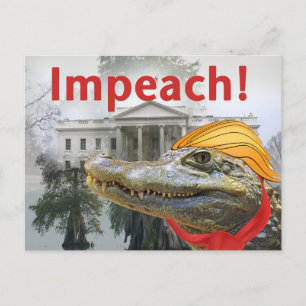 Impeach! White House swamp Trump alligator Postcard