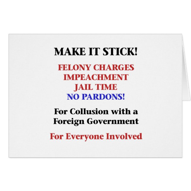 Impeach with No Pardons for Collusion (Front Horizontal)