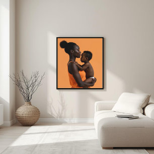 Imperfect Bond – Minimalist Mother & Child VIII Poster