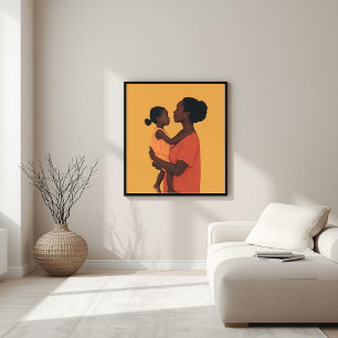 Imperfect Bond – Minimalist Mother & Child X Poster