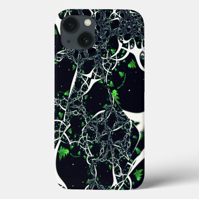 Imperfect white fractal on black space, knitted Case-Mate iPhone case (Back)