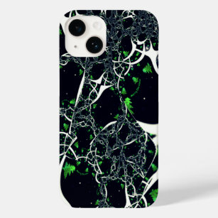 Imperfect white fractal on black space, knitted Case-Mate iPhone 14 case