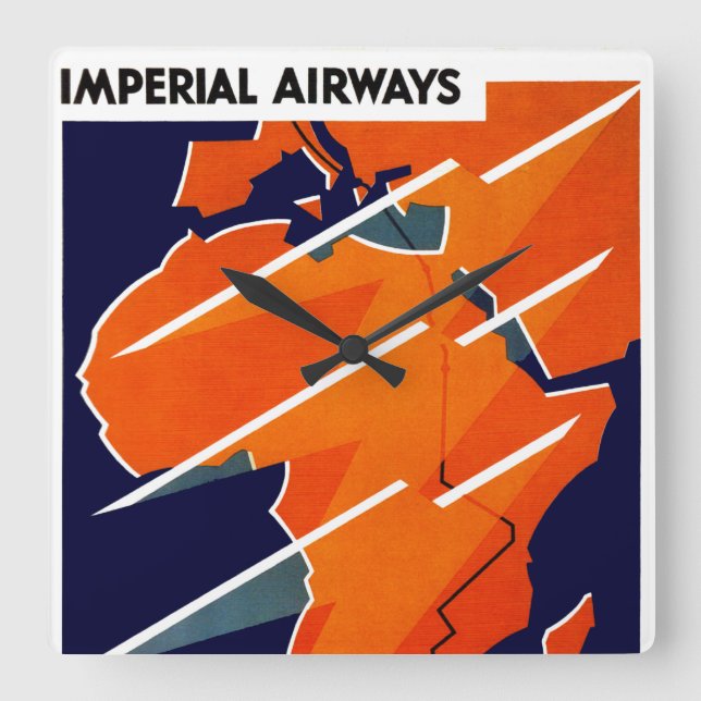 Imperial Airways Africa Square Wall Clock (Front)