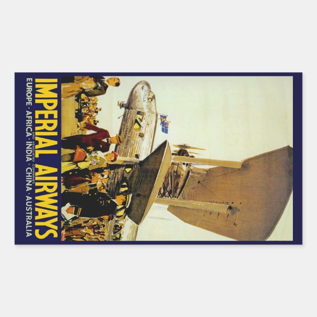 Imperial Airways Arrival Rectangular Sticker (Front)