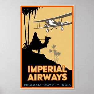 Imperial Airways ~ England - Egypt - India Poster