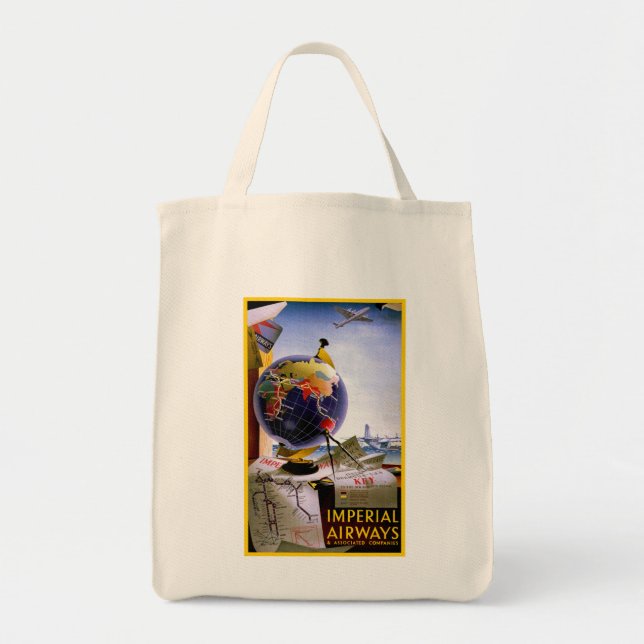 Imperial Airways Globe Tote Bag (Front)