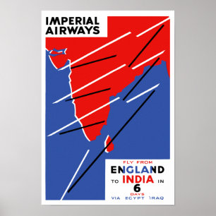 Imperial Airways ~ India Poster