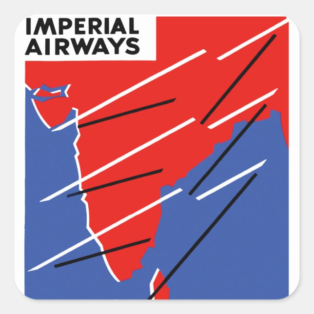 Imperial Airways ~ India Square Sticker (Front)