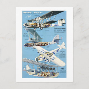 Imperial Airways Planes England Vintage Poster Postcard