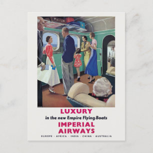 Imperial Airways Vintage Poster 1936 Postcard