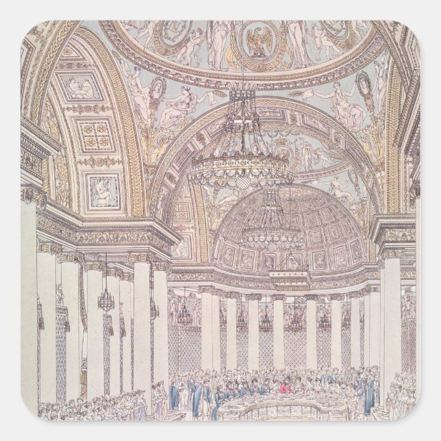 Imperial Banquet in the Grand Salon Square Sticker (Front)