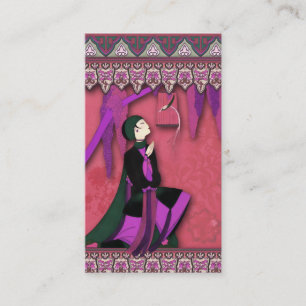 IMPERIAL BIRD in Lilac, Forest Green and Rose Business Card