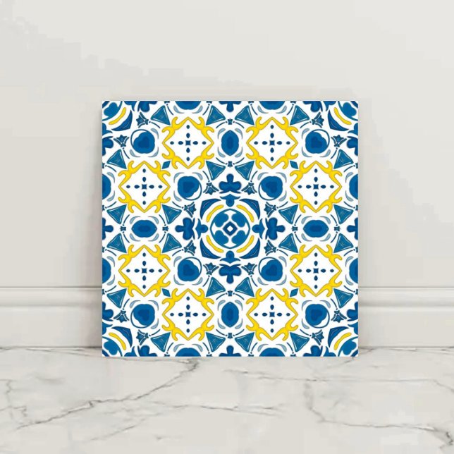 Imperial Blue  Elegant Geometric Mosaic  Ceramic Tile (Creator Uploaded)