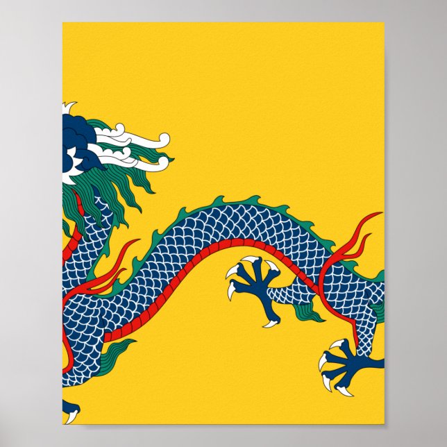 Imperial China National Dragon Flag Poster (Front)