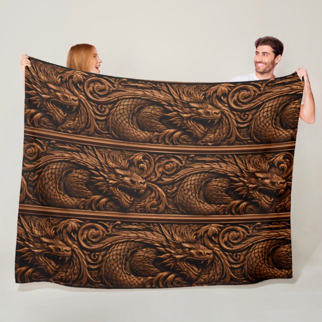 Imperial Dragonwood carving fleece blanket (In Situ)