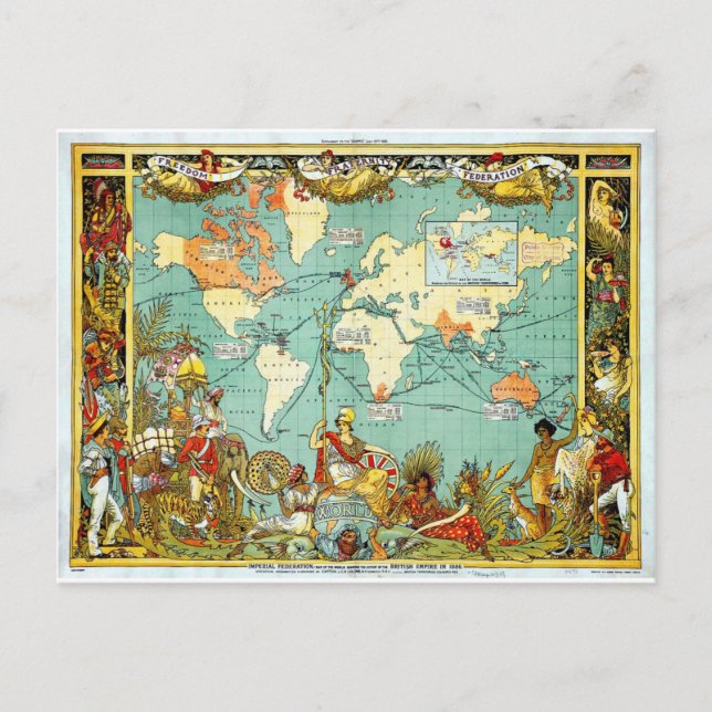 Imperial Federation Map of the World Showi Postcard (Front)