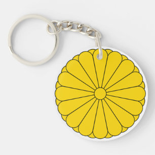 Imperial flag Japan symbol emperor flower yellow c Key Ring