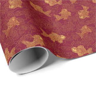 Imperial Fortune | Golden Koi Abundance Wrapping Paper